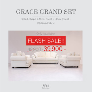 ZEN Collection สินค้าพร้อมส่ง โซฟาชุด GRACE Grand Set ขนาด 2.30m.(2seat) 1.10m.(1seat) หุ้มด้วยผ้า PASAYA