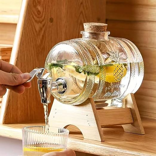 โหลใส่เครื่องดื่ม เหยือกจ่ายน้ำหวาน เครื่องจ่ายเครื่องดื่มน้ำแข็ง 1L/3L/5L, พร้อมจุกและขาตั้งไม้