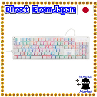 【Direct From Japan】 CyberPlugs NASR Series Gaming Keyboard White Red Axis JIS Japanese Language Keyboard Mechanical Keyboard 20 types LED Color Change All Key LED Color Independent Color Full Size 108 Key Defense Collision Full Size 108 Key Winds Family G