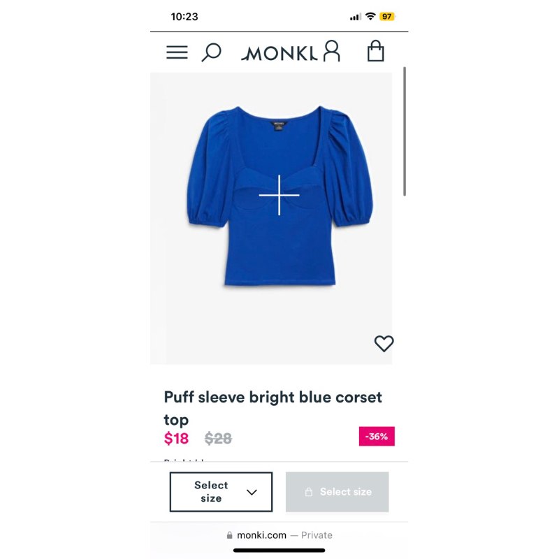 Monki Corset top เสื้อครอปสายฝอ