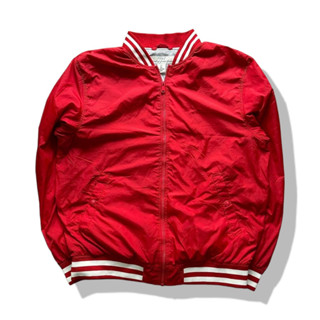 H&amp;M Red Bomber Jacket รอบอก 48”