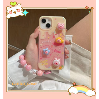 🎁ส่งของขวัญ🎁เคสไอโฟน สำหรับ 11 14 for iPhone Case 13 12 Pro Max การ์ตูน น่ารัก โซ่มุก กันกระแทก เคสนิ่ม เคสโทรศัพท์