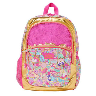 🎒Smiggle Backpacks กระเป๋าเป้ 🎒สมิกเกอร์ ขนาด 16 นิ้ว ลาย 15th gold พร้อมส่งในไทย 🛻