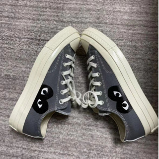 CDG Play X Converse 1970s chuck taylor all star "Gray-black" รับประกันของแท้