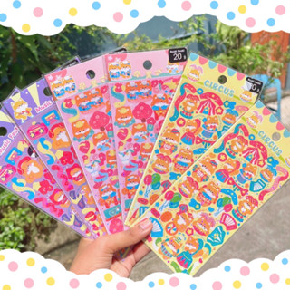 Sticker diecut สติ๊กเกอร์ไดคัท สติกเกอร์ หน้าตาหลายสีตกแต่งเครื่องเขียน Moshi Moshi