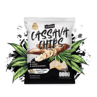 Nutrioz cassava chips black pepper cheese 78g. มันสำปะหลังอบกรอบรสชีสพริกไทยดำ🇹🇭