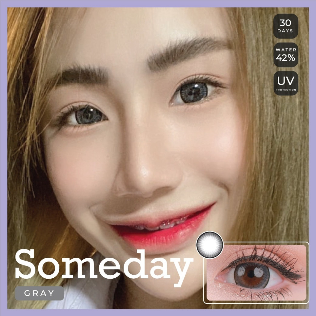 คอนแทคเลนส์ ขนาดบิ๊กอาย Gray Someday (Lovelylens)