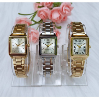 นาฬิกา CASIO รุ่น LTP-V007G-9E,LTP-V007G-9B,LTP-V007SG-9E นาฬิกาสำหรับผู้หญิง สายสแตนเลส หน้าปัดเหลี่ยม -ของแท้ 100% รับประกันสินค้า 1 ปี