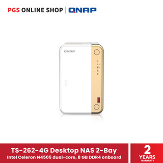 QNAP TS-262-4G Desktop NAS 2-Bay, Intel Celeron N4505 dual-core, 8 GB DDR4 onboard (อุปกรณ์จัดเก็บข้อมูลบนเครือข่าย)