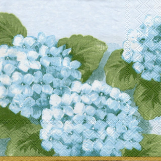 Pladao Napkin ภาพ ดอกไม้ ดอกไฮเดรนเยีย สีฟ้า Hydrangea กระดาษ แนพกิ้น สำหรับงานศิลปะ เดคูพาจ decoupage ขนาด L 33x33