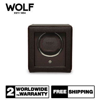 WOLF1834 กล่องหมุน กล่องนาฬิกา รุ่น CUB WINDER WITH COVER (BROWN)