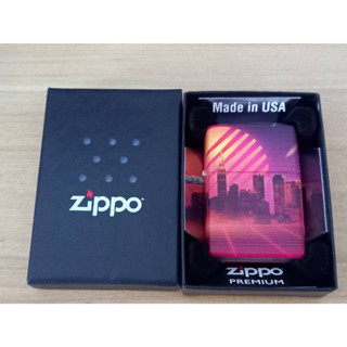 ZIPPO 48505 CYBER CITY DESIGN  ZIPPO  PREMIUM   ลายแบบสกรีน ต่อเนื่อง  580องศา รอบตัวของใหม่ไม่ผ่านการใช้งาน