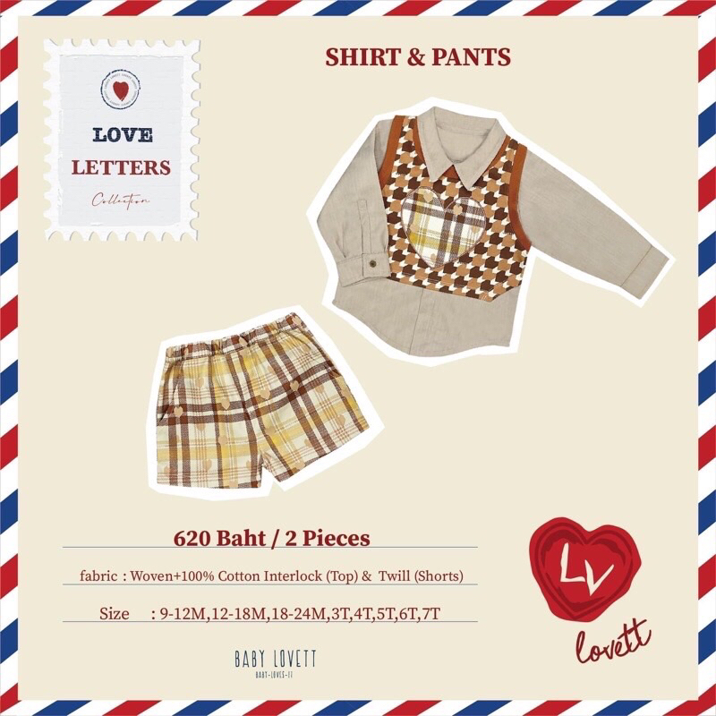 Babylovett love letter 9-12m ใหม่มากค่ะใส่ถ่ายรูป 1 ครั้ง