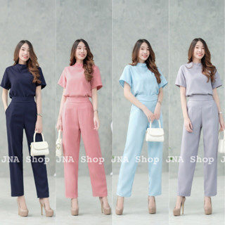 hbstation.shop เสื้อผ้าแฟชั่น ชุดเข้าเซท 2 ชิ้น สีกรม ชมพู ฟ้า เทาอ่อน พร้อมส่ง