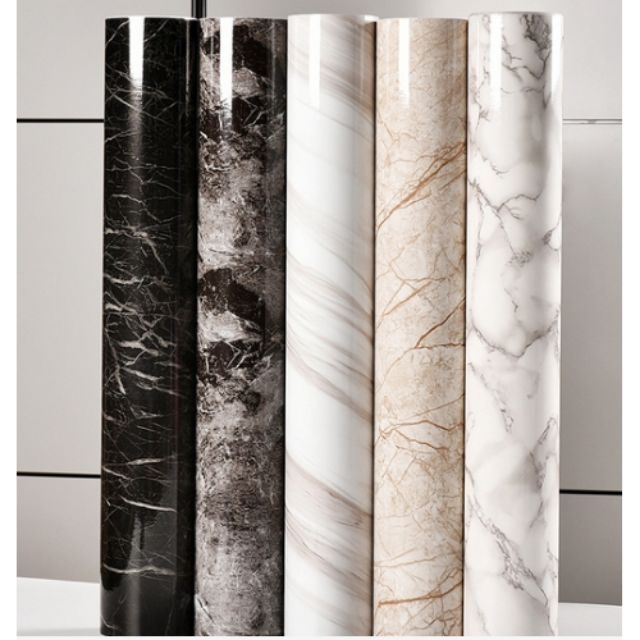 วอลเปเปอร์ลายหินอ่อน PVC ราคาถูก กว้าง 60 cm.*5เมตร