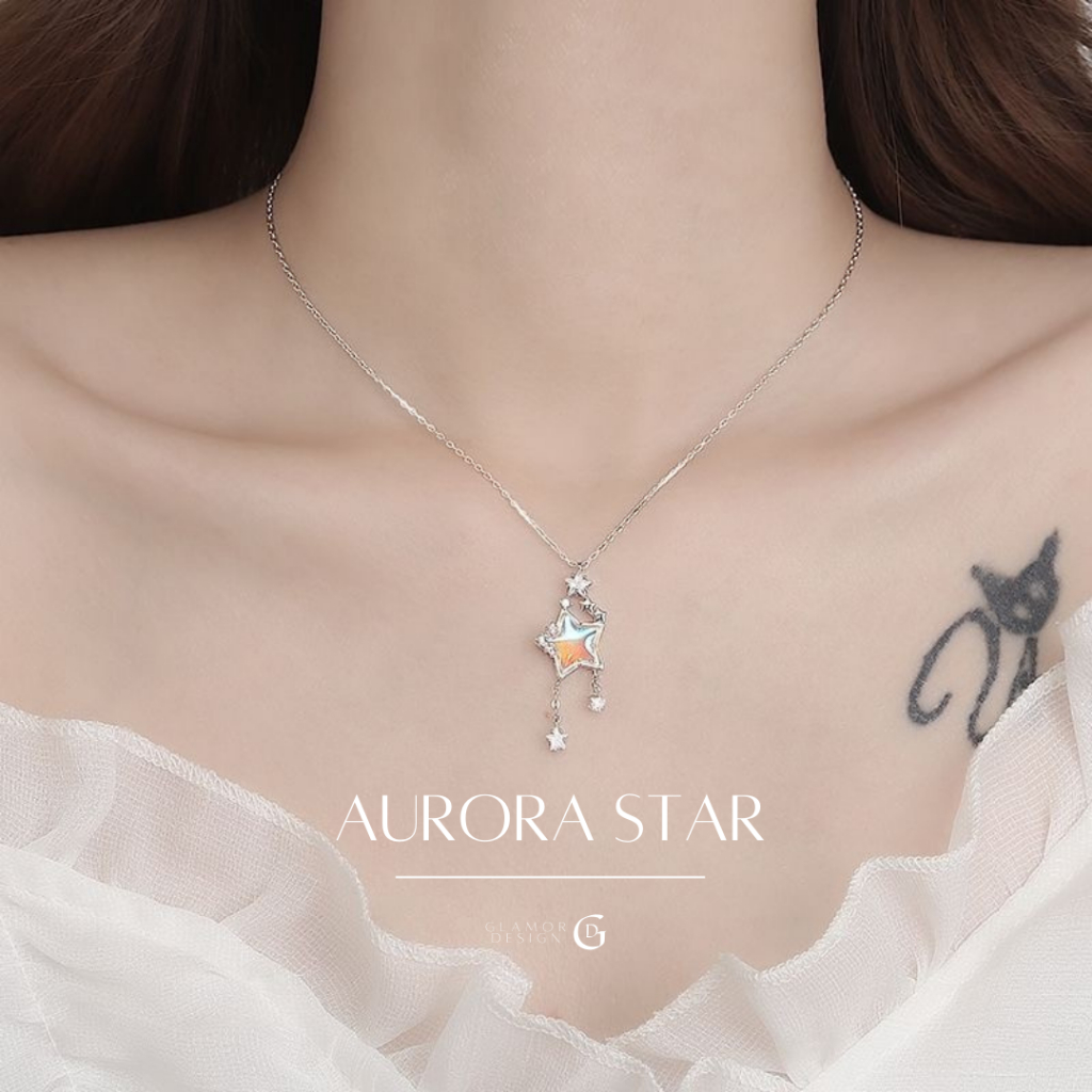 GLAMOR✨ของขวัญ Valentine สร้อยข้อมือเงินแท้ Aurora Star จี้ดาวเปลี่ยนสี กำไลเงินแท้ สร้อยข้อมือเพชร ข้อมือเงินแท้