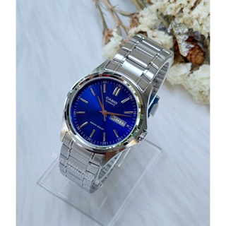 นาฬิกา Casio รุ่น MTP-1239D-2A  นาฬิกาข้อมือสำหรับผู้ชาย สายแสตนเลส หน้าปัดสีน้ำเงินสุดหรู -ของแท้100%รับประกัน1ปีเต็ม