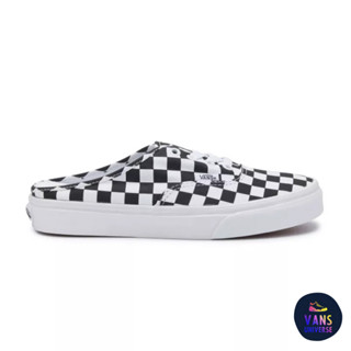 [ของแท้ ส่งฟรี จากไทย] VANS AUTHENTIC MULE (CHECKERBOARD) BLACK/TRUE WHITE