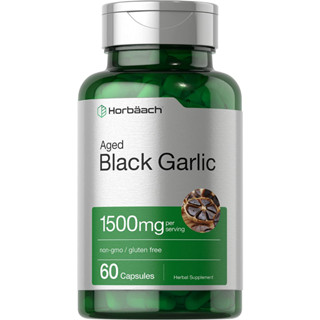 Horbaach Aged Black Garlic 1,500 mg. 60 Capsules กระเทียมดำ