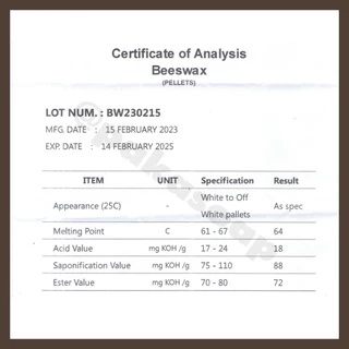 BeesWax ขาว (ไขผึ้งธรรมชาติ) 100 กรัม สำหรับทำสบู่ เครื่องสำอาง