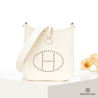 HERMES EVELYNE MINI WHITE NATA TOGO SHW