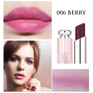 Beauty-Siam แท้ทั้งร้าน !! แบ่งขายลิปสติก DIOR LIP GLOW สี 006 BERRY ขนาด 0.5 กรัม พร้อมแปรงทาลิป