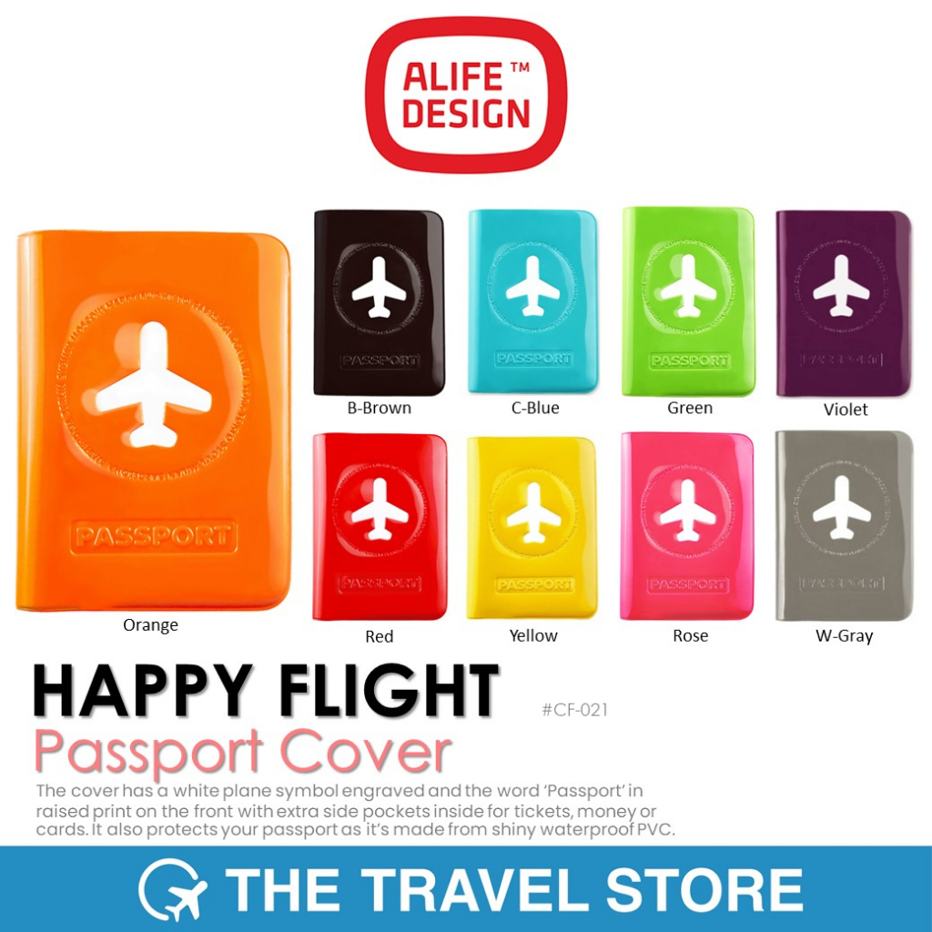 Passport Holders & Covers 225 บาท ALIFE DESIGN Happy Flight Passport Cover สมุดใส่หนังสือเดินทาง สมุดพาสปอร์ต มีป้องกันโจรกรรมข้อมูล Travel & Luggage