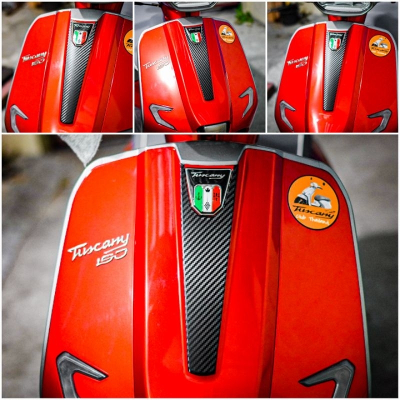 สติกเกอร์ Carbon สีดำ GPX Tuscany 150 สติกเกอร์ติดหน้าคอนโชน