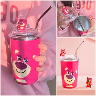 🔥Lotso แก้วเก็บความเย็นสุดคูล ลายหมีลอตโซ่ (แถมฟรีหลอด+ตุ๊กตา)