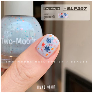 🔥Two-moons 🔥ของแท้ ยาทาเล็บสูตรพรีเมียม แบบลอกได้ สีทาเล็บ กลิตเตอร์ กึ่งเจล ขนาด10ml*1 ไม่ต้องอบ สีสวย แห้งไว SLP1