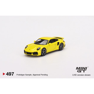 Mini GT No. 497-R Porsche 911 Turbo S Racing Yellow