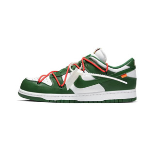 Off-White x Nike Dunk Low LTHR OW "Green" ของแท้ 100% แลกเปลี่ยนอย่างรวดเร็ว