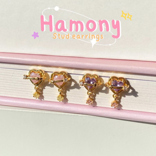 Thelucy Hamony stud earrings ต่างหูวงแหวนรูปหัวใจ