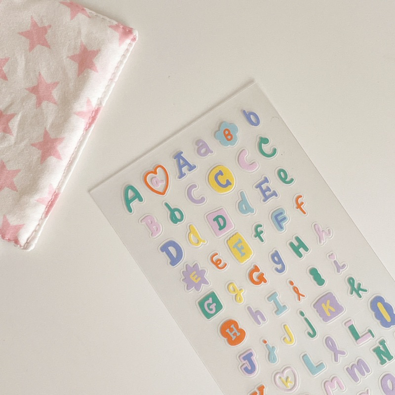 **ทักแชทขอโค้ด** 🍬 🍐🍥สติกเกอร์ตัวอักษร ใสหลังขุ่น Candy Alphabet Transparent Sticker 🍬 🍐🍥(รหัส : SF_022)