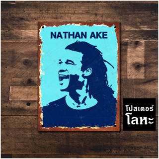โปสเตอร์โลหะ นาธาน อาเก้ Nathan Ake ป้ายเหล็กติดผนัง ตกแต่งห้อง แต่งร้าน แต่งบ้าน สวยๆ เท่ๆ