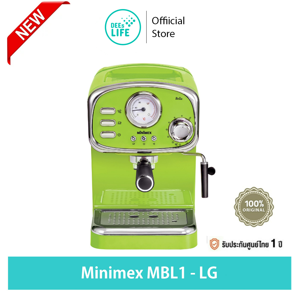 Minimex มินิเมกซ์ เครื่องทำกาแฟ เครื่องชงกาแฟ Bella รุ่น MBL1-LG (สีเขียวมะนาว)