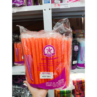 หลอดใหญ่สีส้ม 11.5x21ซม. แพ็คถุงใส ตราเรนโบว์สตาร์