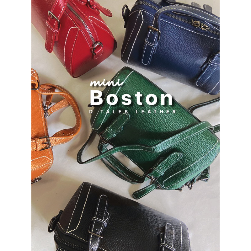 (เหลือ8xx โค้ด30%)DTALES Mini Boston กระเป๋าหนังแท้ กระเป๋าสะพาย ทรงหมอน 8นิ้ว น้ำหนักเบา
