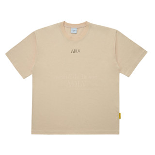 acmé de la vie GLOSSY BASIC LOGO Short Sleeve T-Shirt (BEIGE)