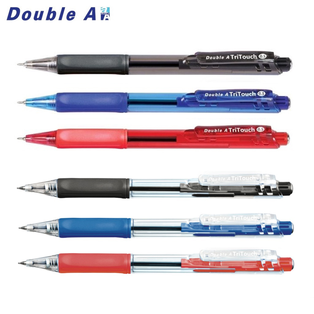 Double A  ปากกาลูกลื่น รุ่น TriTouch ขนาด 0.5 mm / 0.7 mm (มีให้เลือก 3 สี) [S24]