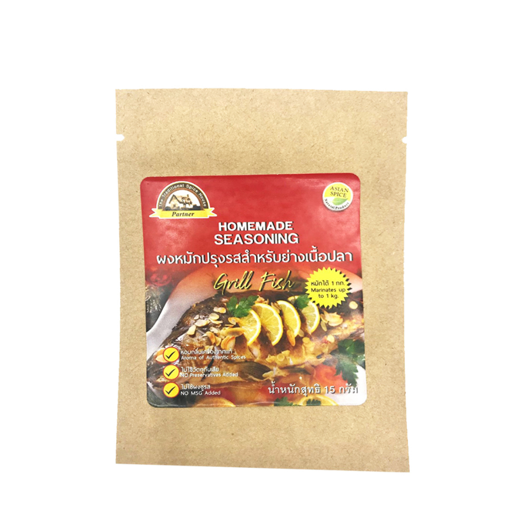 ผงปรุงรสสำหรับย่างเนื้อปลา PARTNER GRILL FISH SEASONING ผงหมักปรุงรสย่างทุกชนิด เป็นผงปรุงรสจากธรรมชาติ 100% 15 กรัม