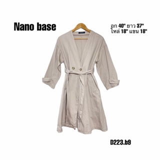 nano base coat เสื้อโค้ท เสื้อกันหนาว ผ้า Cotton สีครีมอมชมพู อก 40 ยาว 37 D223.b9