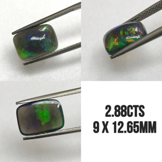 โอปอล เอธิโอเปีย ธรรมชาติ. Fancy. Natural Ethiopian Black Opal. 2.88cts. Cushion. ทรงหมอนยาว