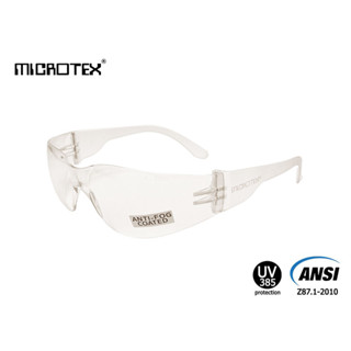 แว่นตานิรภัย MICROTEX® รุ่น Anti-Fog ขาแบน ป้องกันการกระเด็น แว่นเซฟตี้ แว่นป้องกันแสงUV