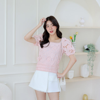 08-268 Stella Pink Lace Blouse - 4 ไซส์