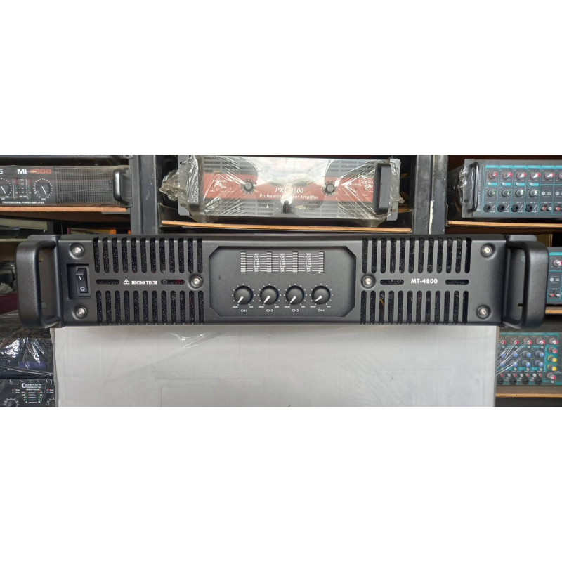 แอมป์ขยาย4CH MICRO TECH MT-4800 คลาสH 800W X 4CH 8โอม 1200W X 4CH 4โอม