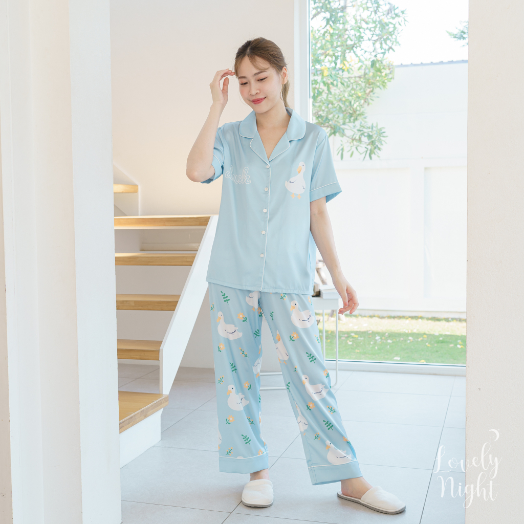 ชุดนอน LovelyNight แขนสั้น-ขายาว Lucky Duck D72