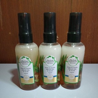 0Herbal Essences hair oil blend Argan oil &amp; Aloe Repair100ml.เฮอร์เบิลเอ