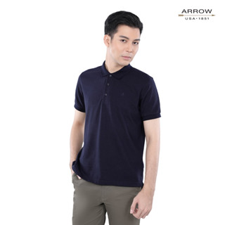 ARROW POLO เสื้อยืดโปโล ทรง Smart fit ผลิตจากผ้าUpcycling  สีกรม MPCC530S3CSNV