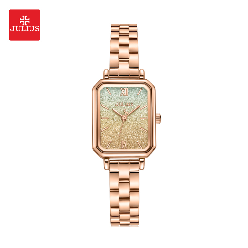Julius นาฬิกาข้อมือผู้หญิง JA-1387 สายสแตนเลสสตีล หน้าปัดเหลี่ยม แบรนด์เกาหลี แฟชั่นฮิตของแท้